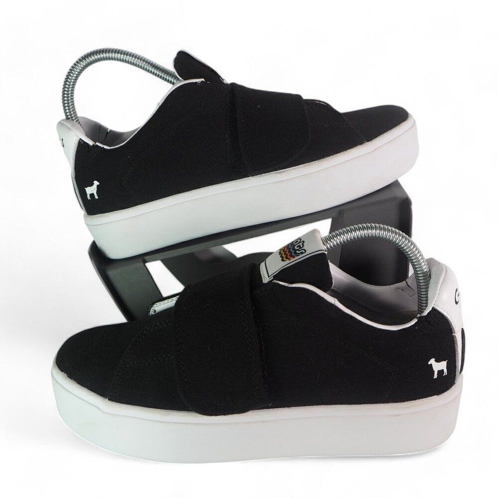 Goats THE 918 W Strapped Platform Fashion Sneakers Black / White Women's 7.5‎